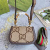 GUCCI BAMBOO 1947 JUMBO GG SMALL TOP HANDLE BAG