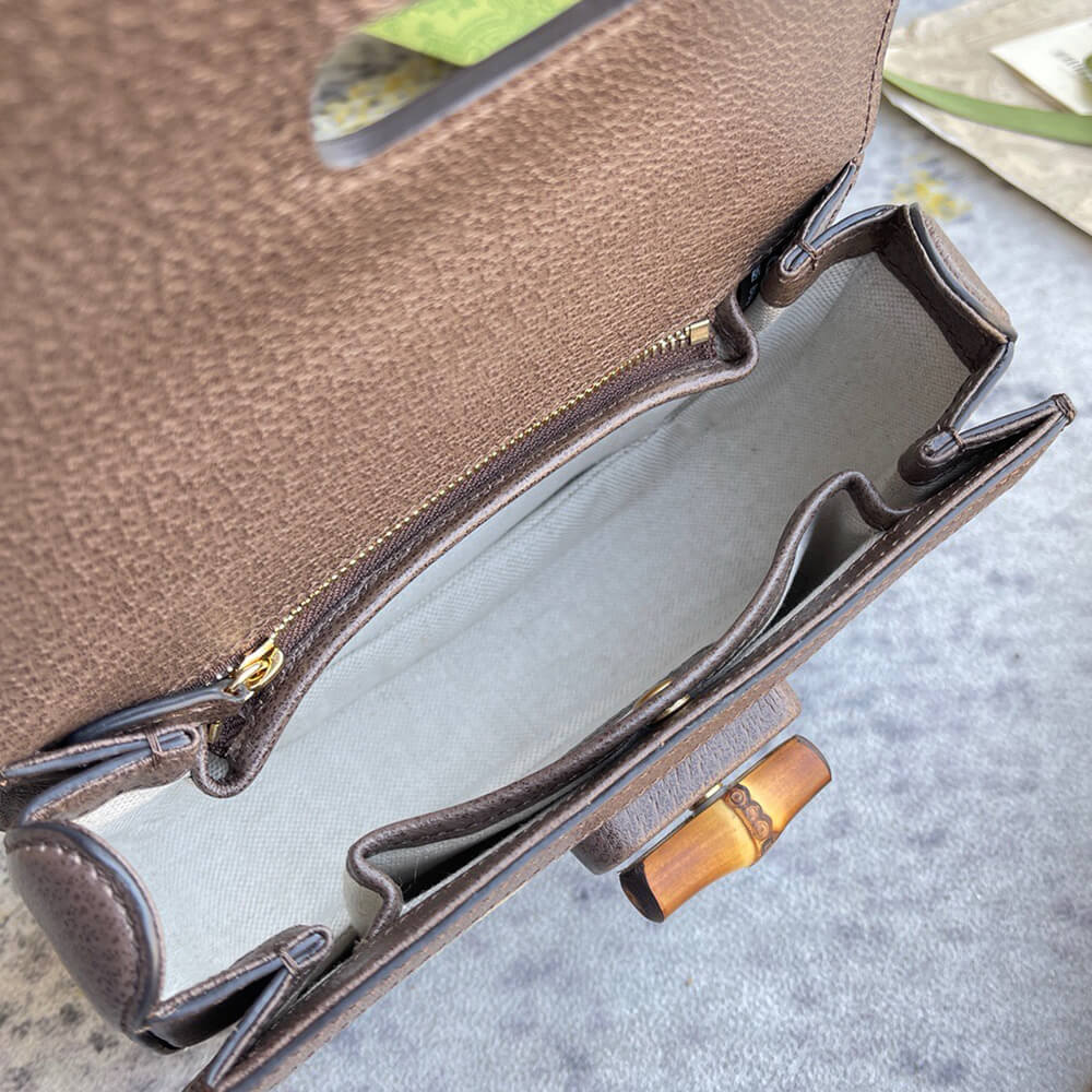 GUCCI BAMBOO 1947 JUMBO GG SMALL TOP HANDLE BAG