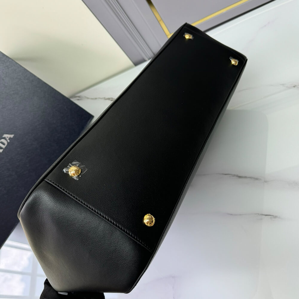 Prada Large leather tote bag with zipper closure(high-end grade)