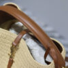 YSL LE 37 IN WOVEN RAFFIA AND VEGETABLE-TANNED LEATHER(HIGH-END GRADE)