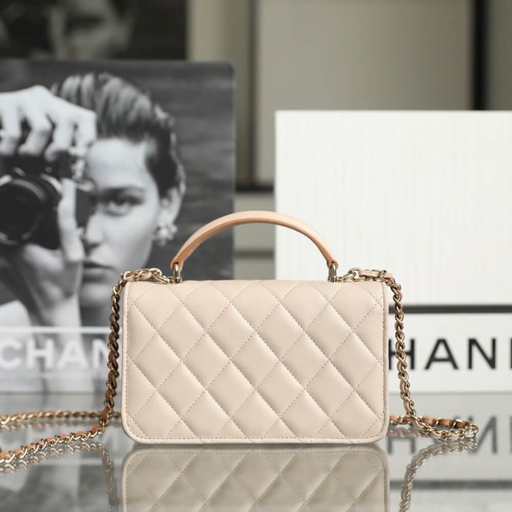CHANEL MINI FLAP WITH TOP HANDLE(HIGH-END GRADE)