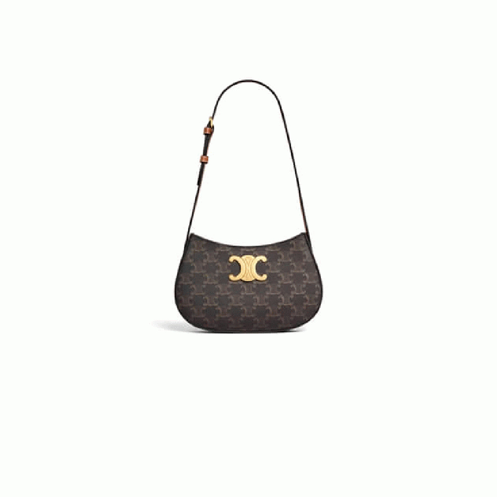 CELINE MEDIUM TILLY BAG in Triomphe canvas and calfskin