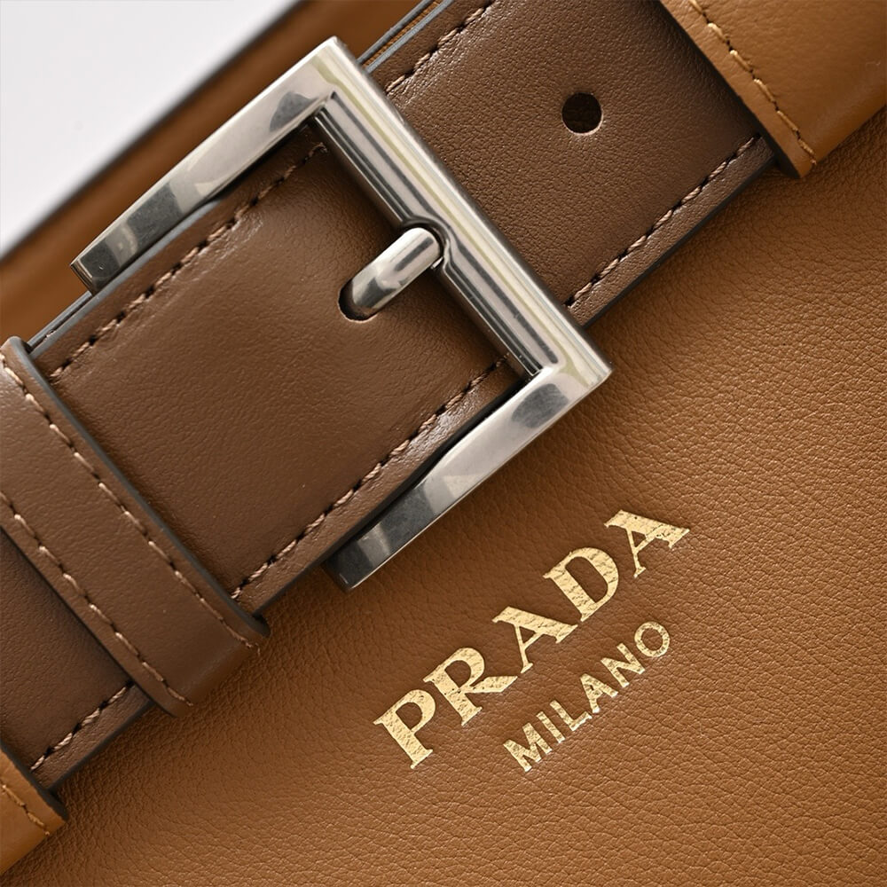 Prada Buckle small leather handbag with belt(high-end grade)