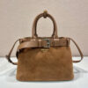 Prada Buckle small suede handbag with belt(high-end grade)