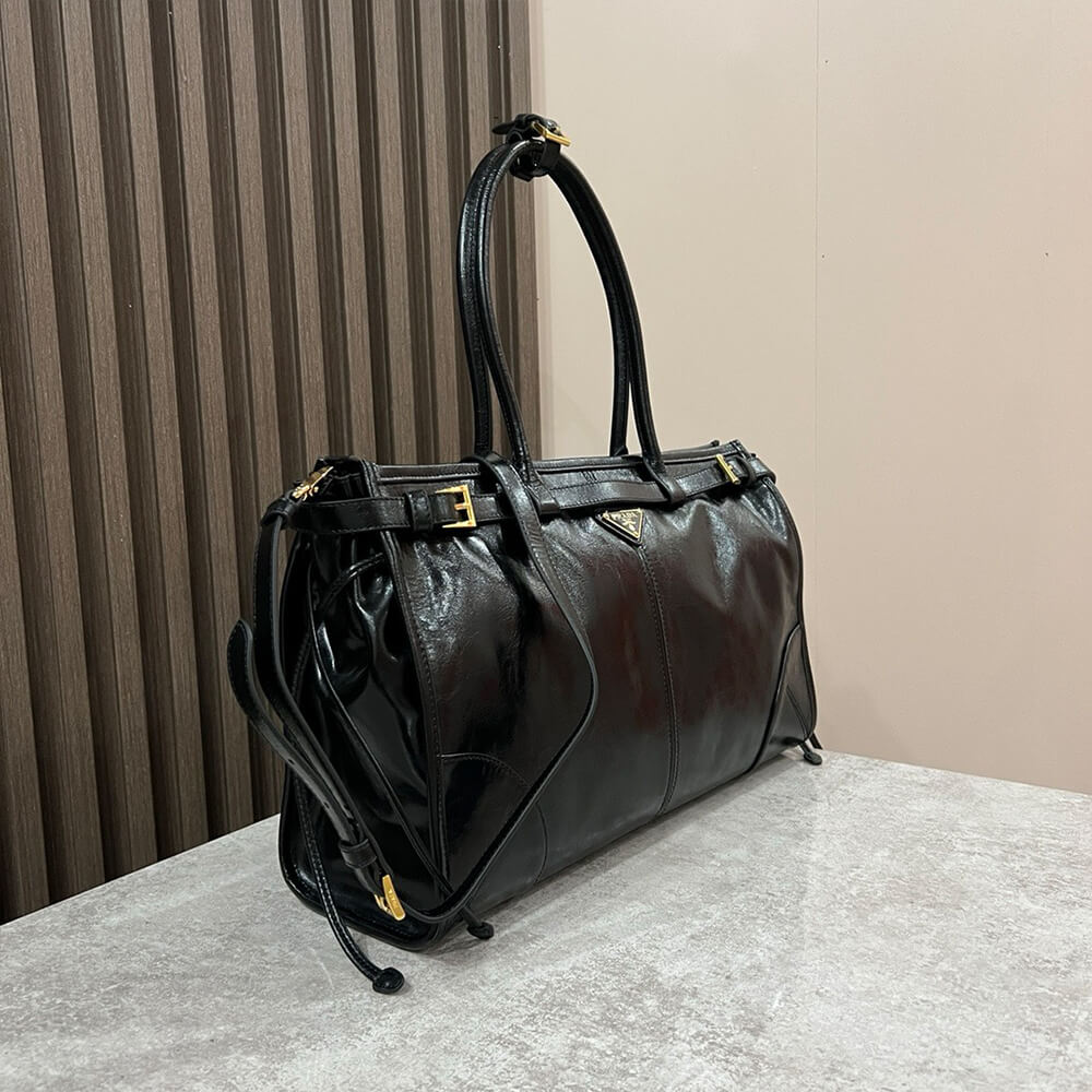 Prada Large leather handbag(high-end grade)