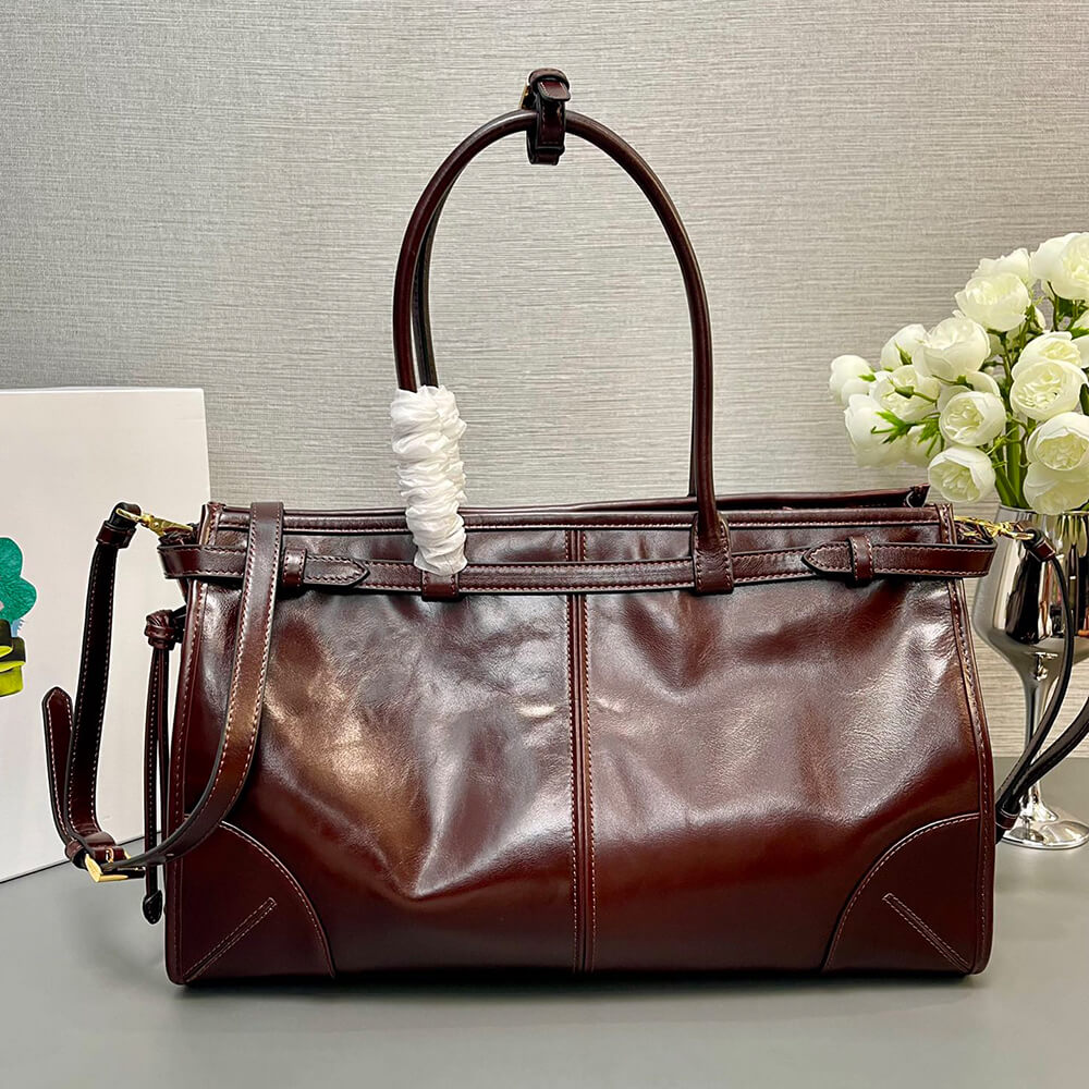 Prada Large leather handbag(high-end grade)