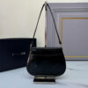 Small Prada Cleo brushed leather shoulder bag with flap