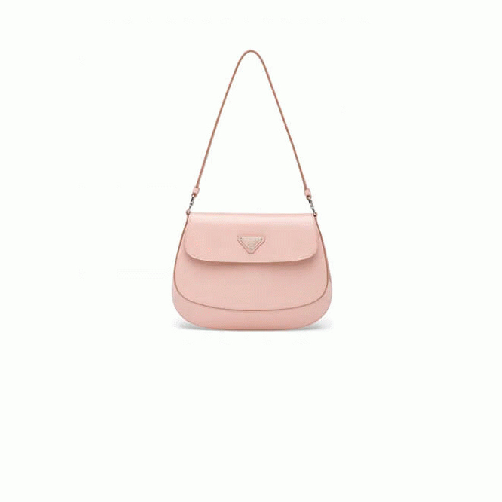 Small Prada Cleo brushed leather shoulder bag with flap