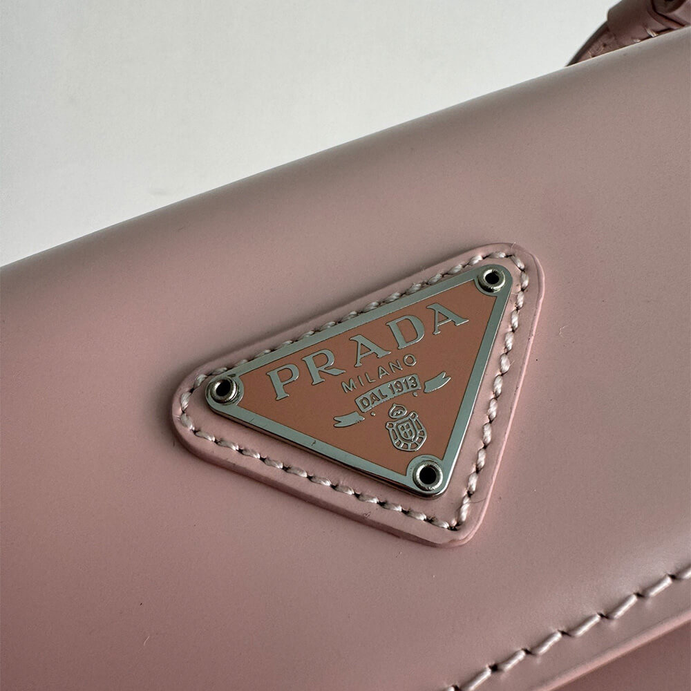 17888-6 Small Prada Cleo brushed leather shoulder bag with flap