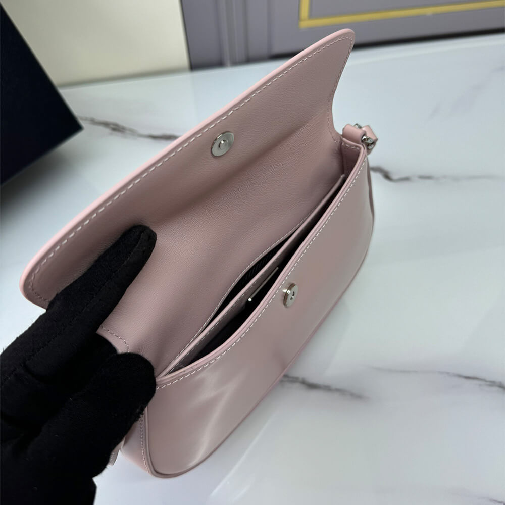 17888-8 Small Prada Cleo brushed leather shoulder bag with flap