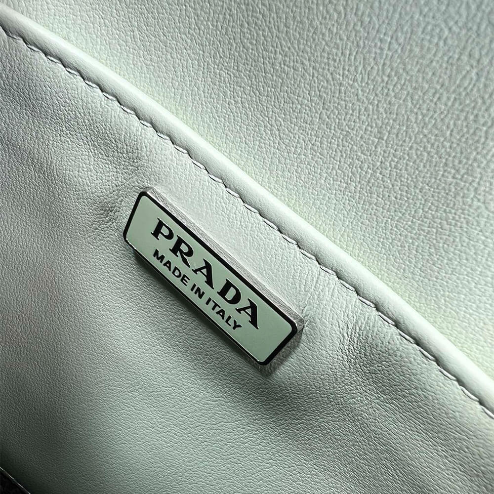 17890-7 Small Prada Cleo brushed leather shoulder bag with flap