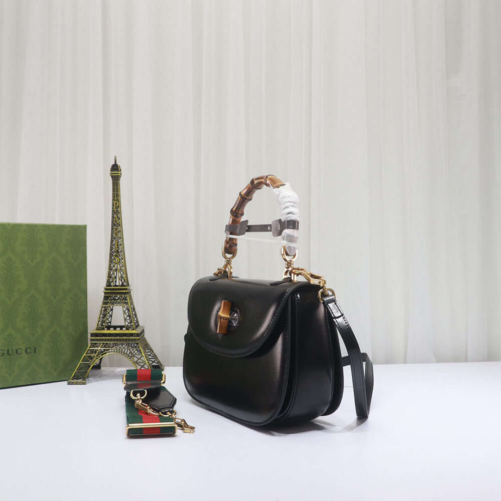 18267-3 Gucci Bamboo 1947 medium top handle bag(TAX-FREE GRADE)