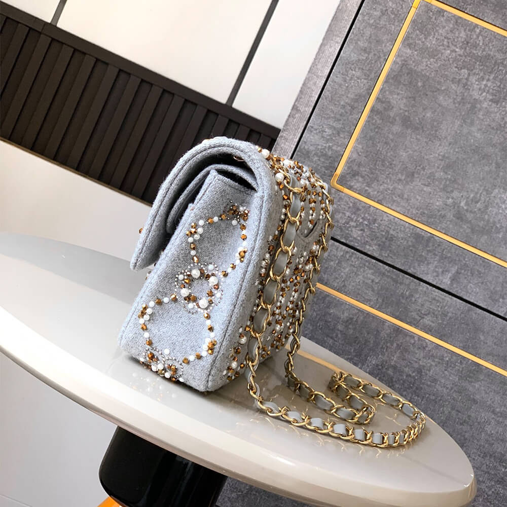 CHANEL Pearl Classic Double Flap Handbag(HIGH-END GRADE)