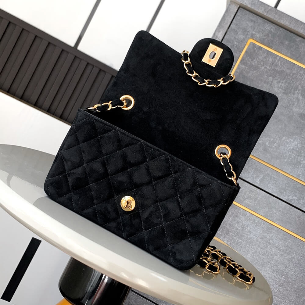 CHANEL SUEDE MINI FLAP BAG(HIGH-END GRADE)