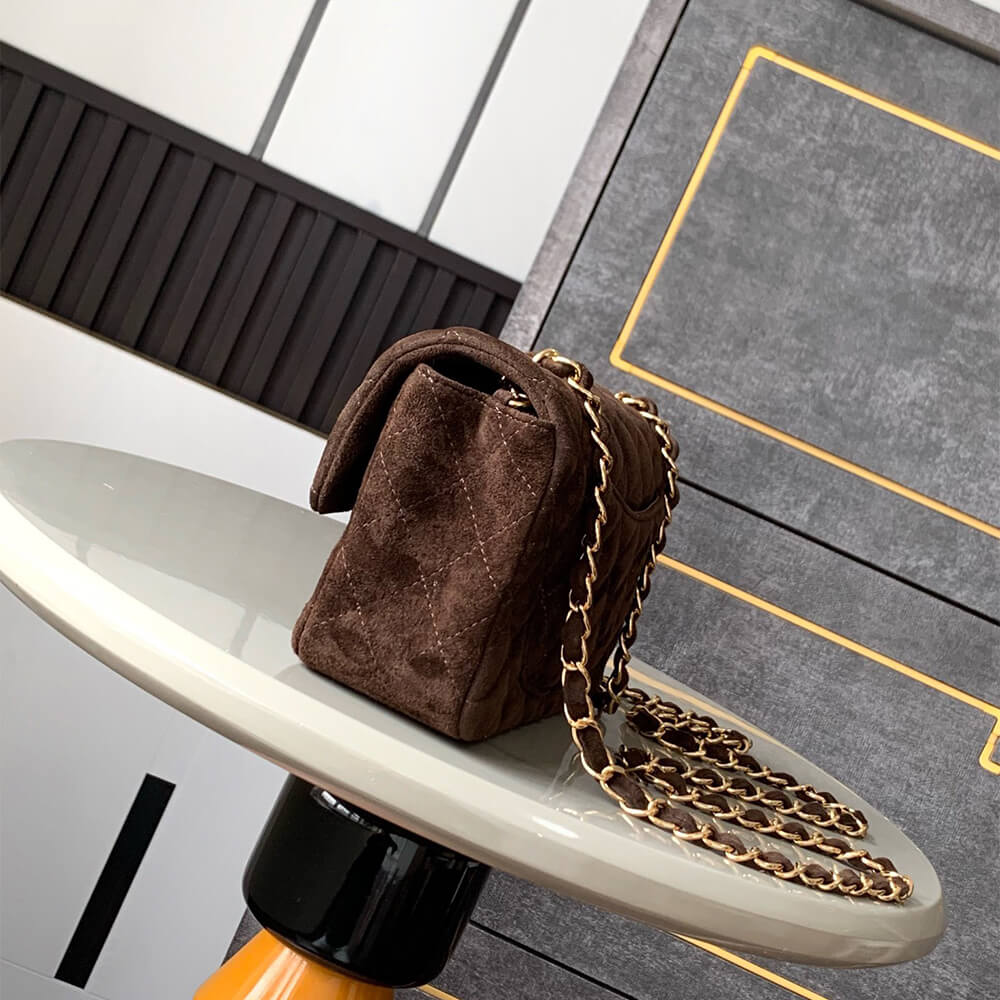 CHANEL SUEDE MINI FLAP BAG(HIGH-END GRADE)