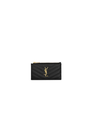 YSL CASSANDRE MATELASSÃ FRAGMENTS ZIPPED CARD CASE(HIGH-END GRADE)