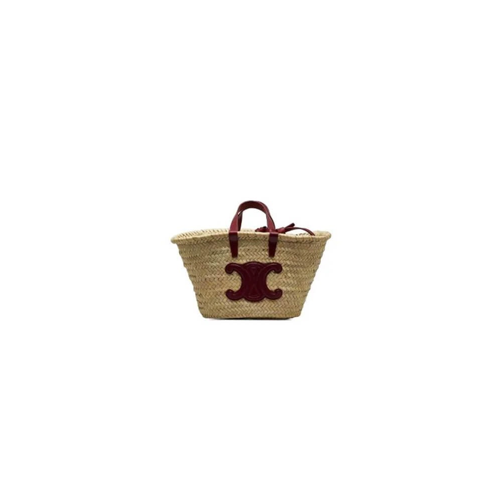 CELINE CLASSIC RAFFIA AND CALFSKIN