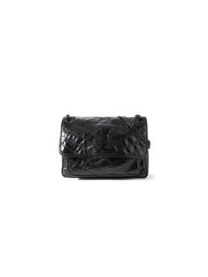 SAINT LAURENT NIKI MEDIUM IN CRINKLED VINTAGE LEATHER(HIGH-END GRADE)