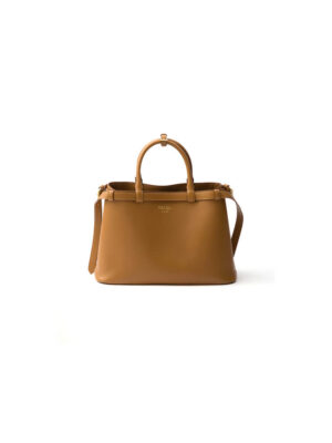 Prada Buckle medium leather handbag with double belt(high-end grade)