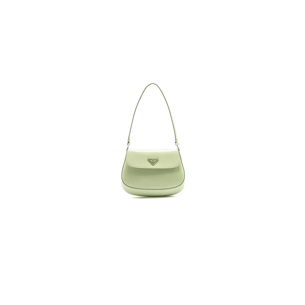 Small Prada Cleo brushed leather shoulder bag with flap