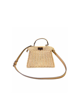 FENDI Peekaboo ISeeU Small Raffia(TAX-FREE GRADE)