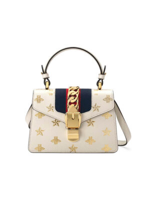GG Sylvie Bee Star mini leather bag
