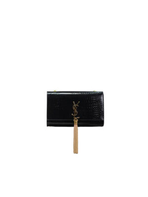 YSL kate medium tassel in crocodile-embossed leather