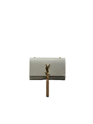YSL kate medium tassel in crocodile-embossed leather