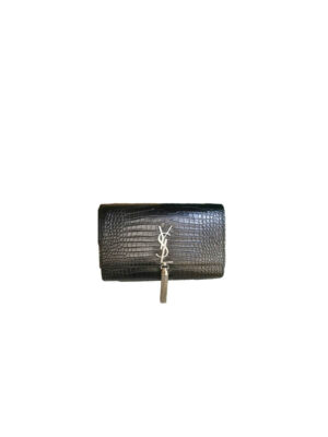 YSL kate medium tassel in crocodile-embossed leather