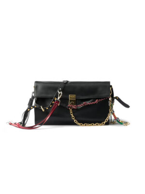 Prada Soft Sound large leather shoulder bag with charms(high-end grade)
