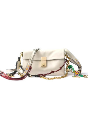 Prada Soft Sound large leather shoulder bag with charms(high-end grade)