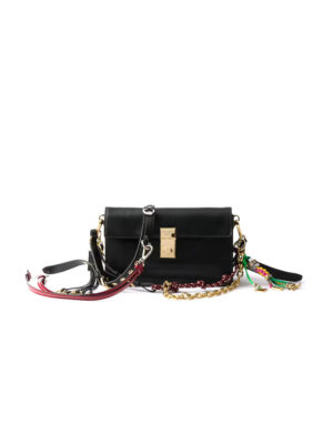 Prada Soft Sound small leather shoulder bag with charms(high-end grade)
