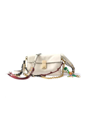 Prada Soft Sound small leather shoulder bag with charms(high-end grade)