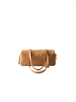 Prada Medium leather top-handle bag with padlock(high-end grade)