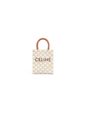 CELINE Mini Vertical Cabas IN Triomphe Canvas with Celine print