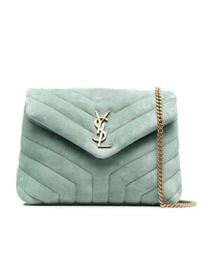 LOULOU SMALL CHAIN BAG IN “Y” QUILTED SUEDE