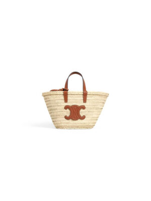TEEN CELINE CLASSIC PANIER in Palm leaves and Calfskin(high-end grade)
