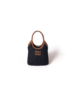 MIUMIU MINI IVY canvas and leather bag(HIGH-END GRADE)