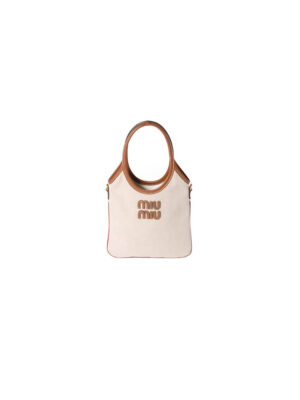 MIUMIU MINI IVY canvas and leather bag(HIGH-END GRADE)