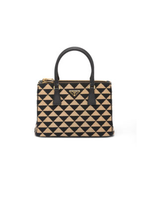 Small Prada Galleria embroidered fabric bag