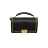 Chanel Top Handle Chevron Boy Handbag