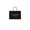 RIVE GAUCHE LARGE TOTE BAG IN EMBROIDERED RAFFIA AND LEATHER