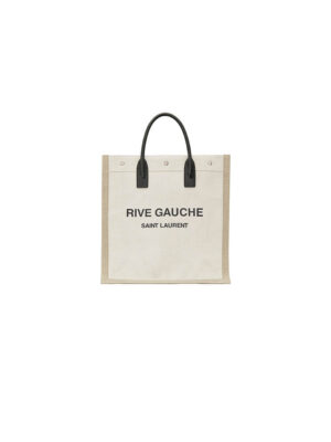 RIVE GAUCHE N/S SHOPPING BAG IN LINEN AND COTTON