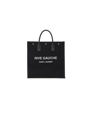 RIVE GAUCHE NORTH/SOUTH TOTE BAG IN PRINTED CANVAS AND LEATHER