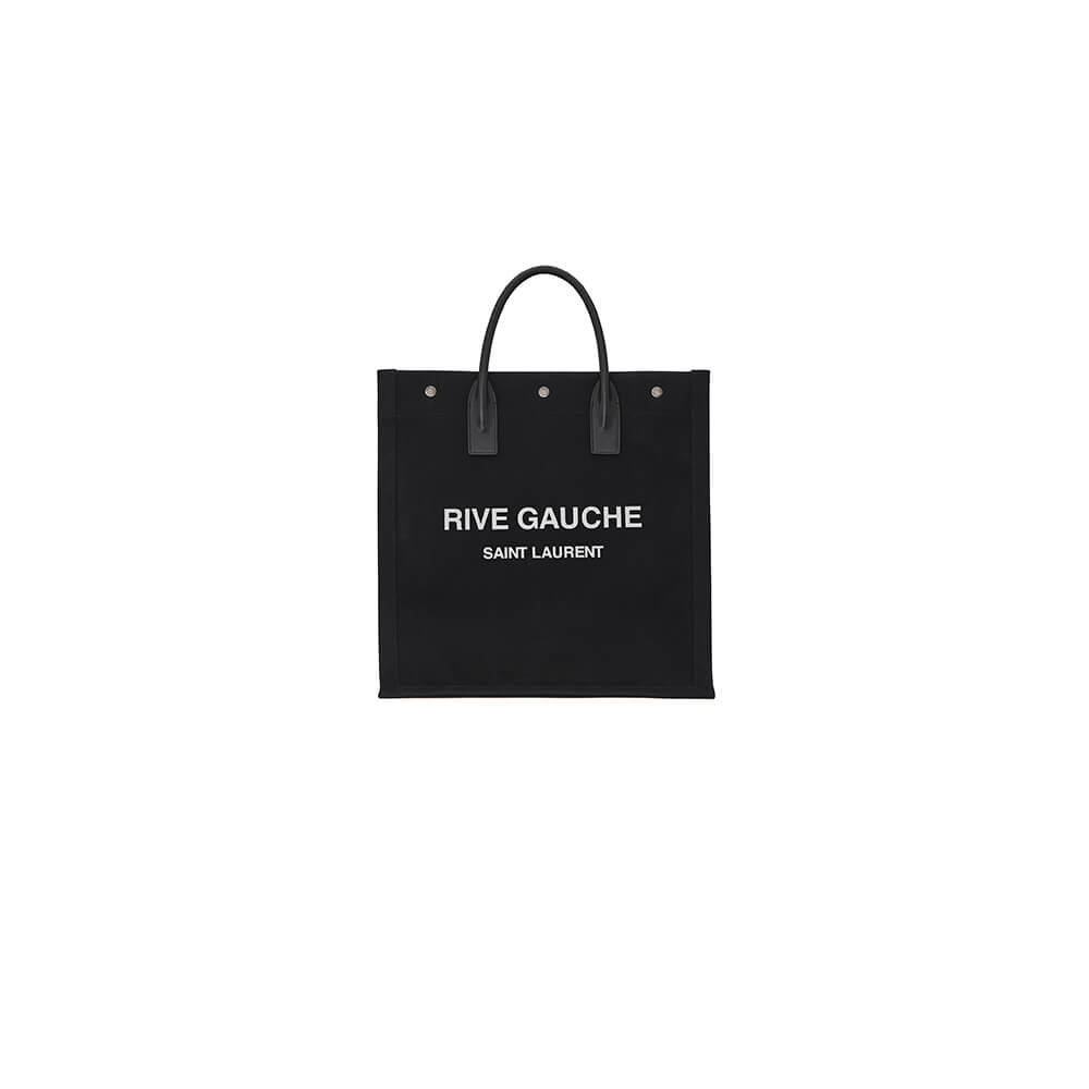 RIVE GAUCHE NORTH/SOUTH TOTE BAG IN PRINTED CANVAS AND LEATHER