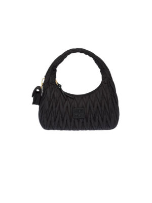 Miu Wander matelasse regenerated nylon hobo bag