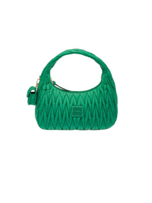 Miu Wander matelasse regenerated nylon hobo bag