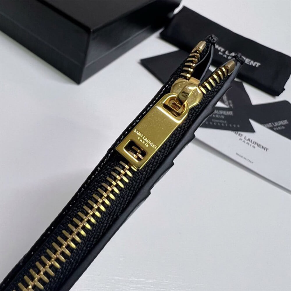 YSL CASSANDRE MATELASSÃ FRAGMENTS ZIPPED CARD CASE(HIGH-END GRADE)