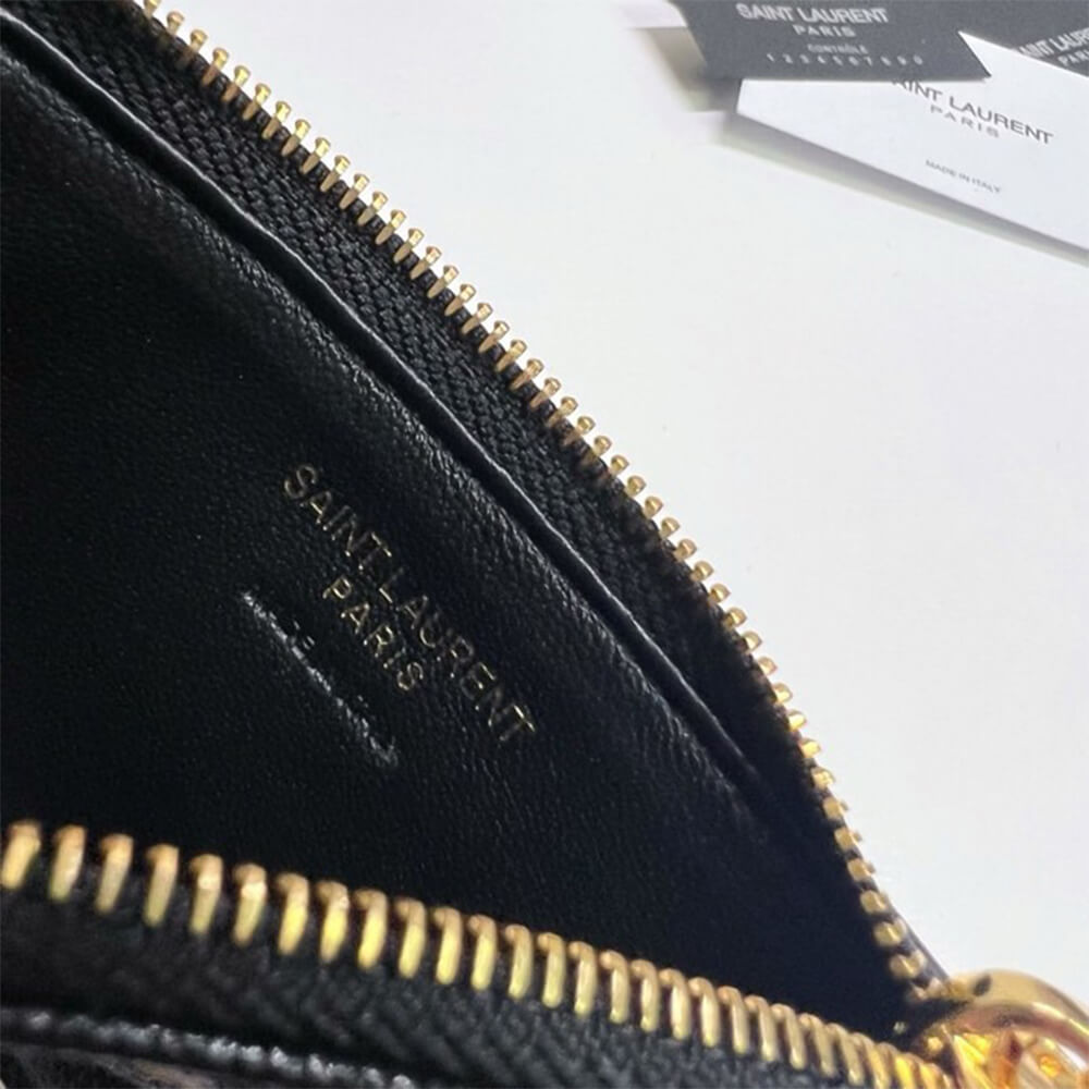 YSL CASSANDRE MATELASSÃ FRAGMENTS ZIPPED CARD CASE(HIGH-END GRADE)