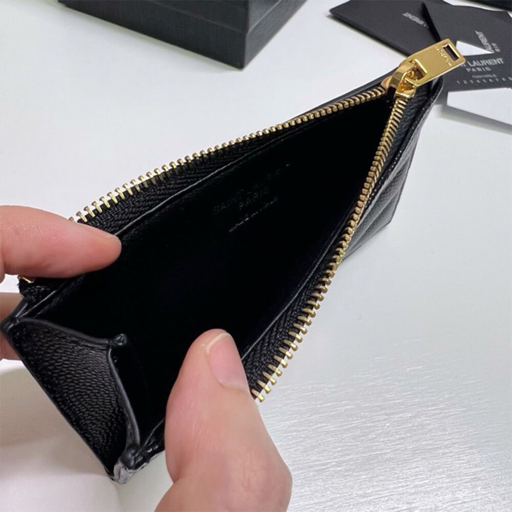 YSL CASSANDRE MATELASSÃ FRAGMENTS ZIPPED CARD CASE(HIGH-END GRADE)